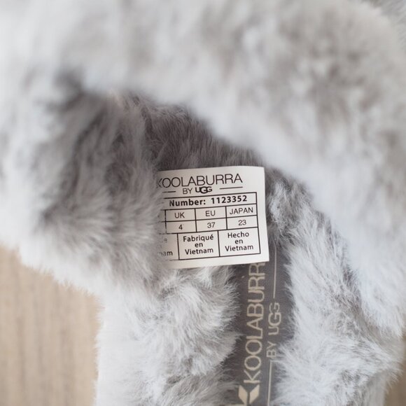 Koolaburra by UGG Like New Faux Fur Fuzzy Gray Slipper Sandals Slides Size 6 - Picture 7 of 13